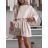 Šaty krátké elegantní letní s páskem 3/4 dlouhý rukáv dámské (XS/S/M ONE SIZE) ITALSKÁ MÓDA IMD25040