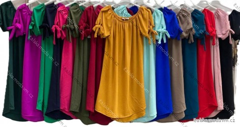 Šaty letní krátký rukáv dámské (S/M/L ONE SIZE) ITALSKÁ MÓDA IMC25161