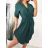 Šaty košilové stahovací 3/4 dlouhý rukáv dámské (S/M/L ONE SIZE) ITALSKÁ MÓDA IMC25166 bílá S/M/L