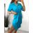 Šaty košilové stahovací 3/4 dlouhý rukáv dámské (S/M/L ONE SIZE) ITALSKÁ MÓDA IMC25166 bílá S/M/L
