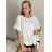 Tunika s přívěskem krátký rukáv dámská nadrozměr (L/XL/2XL ONE SIZE) ITALSKÁ MÓDA IMD23316