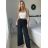 Kalhoty letní oversize dámské (S/M ONE SIZE) ITALSKÁ MODA IM424441/DUR tm. modrá S/M/L