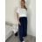 Kalhoty letní oversize dámské (S/M ONE SIZE) ITALSKÁ MODA IM424441/DUR tm. modrá S/M/L