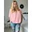 Tunika halenka krátký rukáv dámská nadrozměr (52/54/56 ONE SIZE) ITALSKÁ MODA IM424128/DUR 52/54 bílá