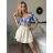 Croptop elegantní krátký rukáv dámský (S/M ONE SIZE) ITALSKÁ MÓDA IMPBB24B11253A/DUR -   bílá -   S/M