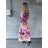 Šaty letné elegantný dlhý rukáv dámske (S/M ONE SIZE) TALIANSKA MÓDA IMD25LUCY/DUR S / M růžová fuchsiová