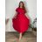 Šaty dlhé elegantní plisované krátky rukáv dámske nadrozmer (54/56/58 ONE SIZE) TALIANSKA MÓDA IM425AMOR/DR vínová 54/56/58