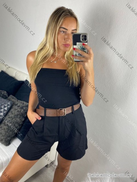 Kraťasy šortky s opaskom dámske (S/M ONE SIZE) TALIANSKA MÓDA IM724045