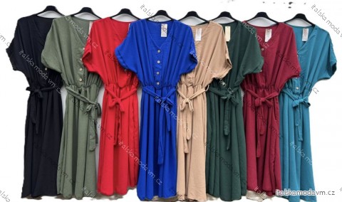 Šaty košilové krátký rukáv dámské (XS/S/M ONE SIZE) ITALSKÁ MÓDA IMD25080