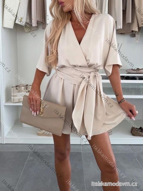 Overal krátký elegantní krátký rukáv dámský (XS/S/M ONE SIZE) ITALSKÁ MÓDA IMD25091