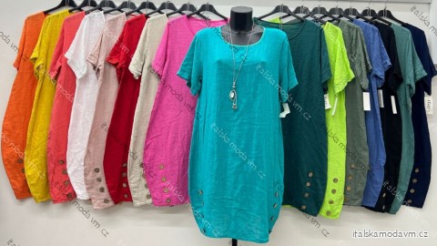 Šaty letné s príveskom krátky rukáv dámske (M/L/XL ONE SIZE) TALIANSKA MÓDA IM423274