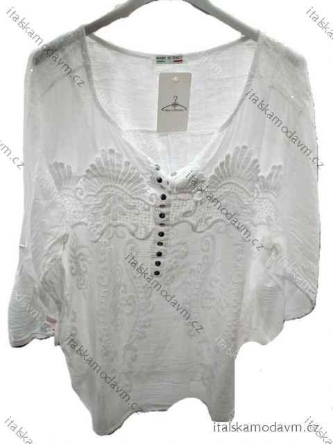 Tunika krajková 3/4 dlhý rukáv dámska nadrozmer (42/44/46 ONE SIZE) TALIANSKA MÓDA IMSM25004