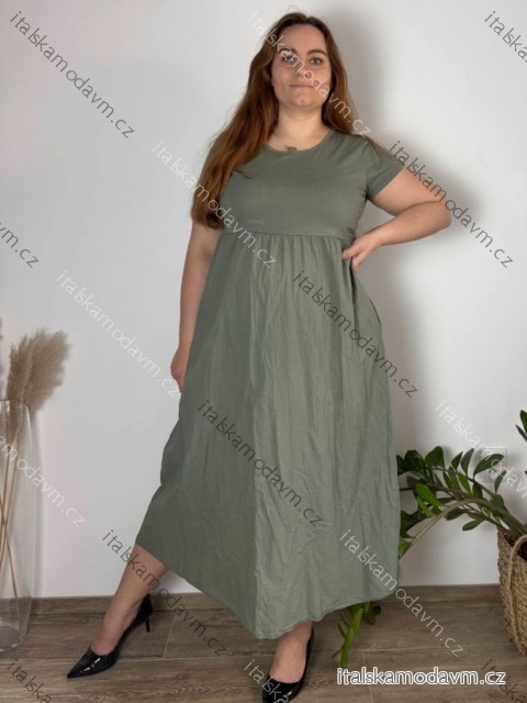 Šaty dlouhé volnočasové letní dámské nadrozměr (46/48/50 ONE SIZE) ITALSKÁ MÓDA IM425SUSANA