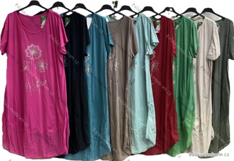 Šaty dlhé voľnočasové letné oversize krátky rukáv dámske (S/M/L ONE SIZE) TALIANSKA MÓDA IMC25236