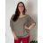 Blúzka tunika krátky rukáv dámska nadrozmer (2XL/3XL) TALIANSKA MÓDA IMD23343/DUR béžová