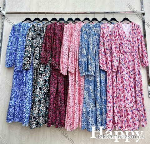 Šaty dlhé voľnočasové letný dlhý rukáv dámske (XS/S/M ONE SIZE) TALIANSKA MÓDA IMWHP25529