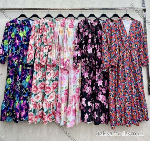 Šaty dlhé letný dlhý rukáv dámske (XS/S/M ONE SIZE) TALIANSKA MÓDA IMWHP25605