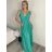 Šaty elegantné spoločenské dlhé na ramienka dámske Patricie  (XS/S/M/L ONE SIZE) TALIANSKA MÓDA IM322045/DR/DU sv. modrá
