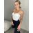 Croptop elegantný na ramienka dámsky Lola (S/M ONE SIZE) TALIANSKA MÓDA IMM24M25206/DU bílá S/M