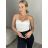 Croptop elegantný na ramienka dámsky Lola (S/M ONE SIZE) TALIANSKA MÓDA IMM24M25206/DU bílá S/M
