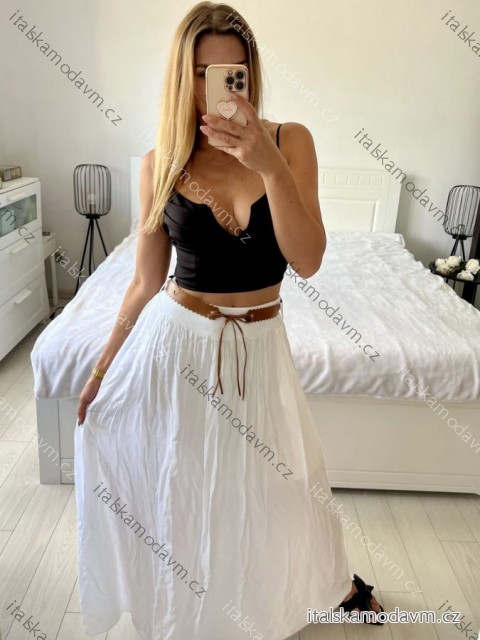 Sukňa dlhá dámska (S / M ONE SIZE) TALIANSKÁ MÓDA IM722063/DR -   biela -   S / M